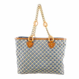 Marc Jacobs Quilted Denim & Leather Chain-Link Rare Large Tote / Handbag EUC